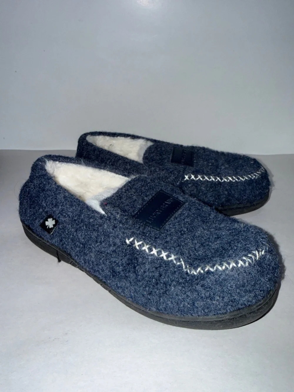 Lucky brand kids moccasin hard bottom slippers size 2-3